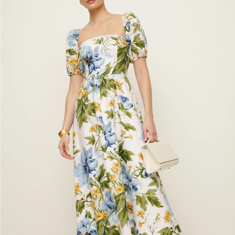 Reformation Marella floral Linen Dress